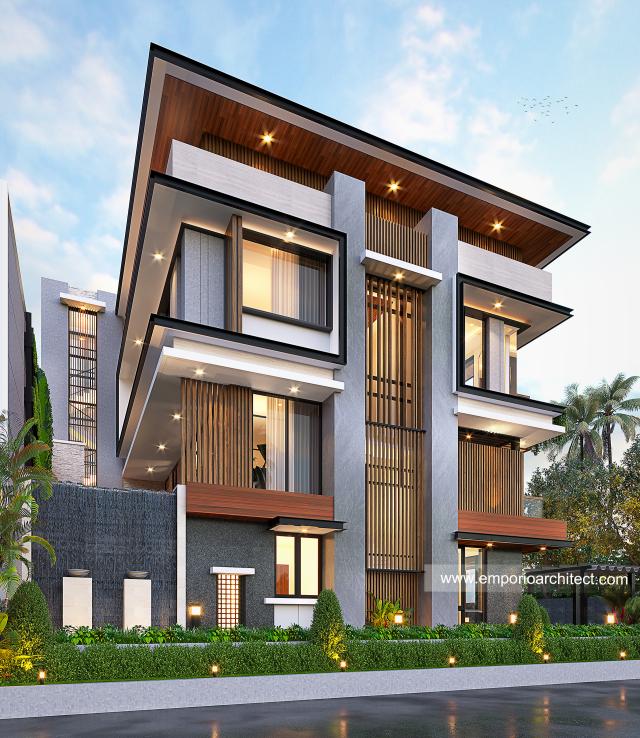 Gambar 3 Desain Rumah Modern 3 Lantai Bapak Leo di  Jakarta Utara