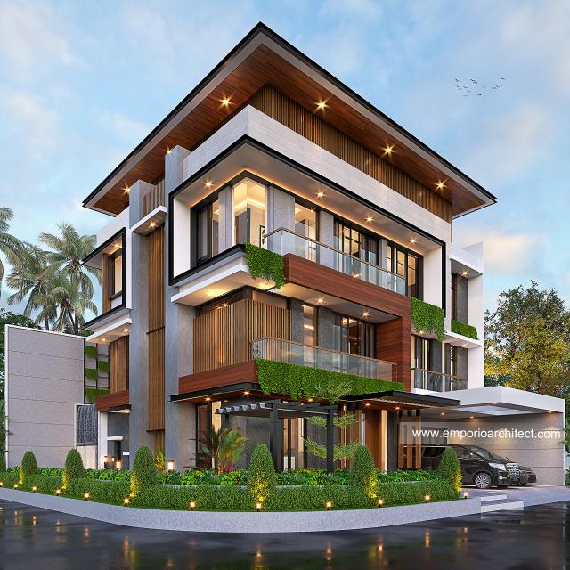 Gambar 2 Desain Rumah Modern 3 Lantai Bapak Leo di  Jakarta Utara