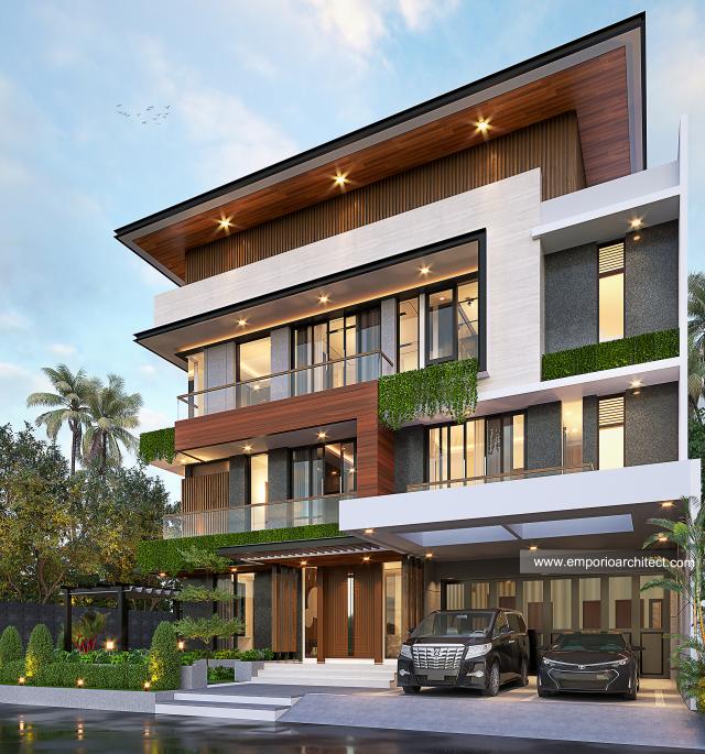 Gambar 1 Desain Rumah Modern 3 Lantai Bapak Leo di  Jakarta Utara