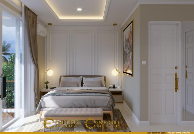 Desain Kamar Tidur Anak 2 Rumah Modern 3 Lantai Bapak Armanto di Jakarta Utara