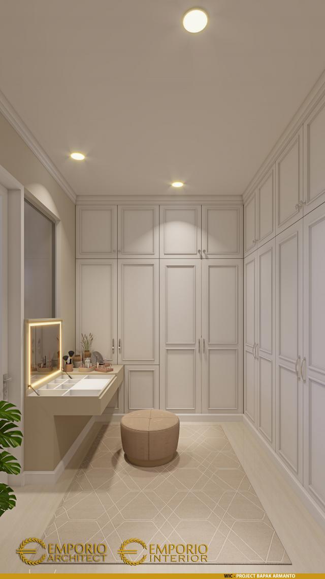 Desain Walk In Closet Rumah Modern 3 Lantai Bapak Armanto di Jakarta Utara