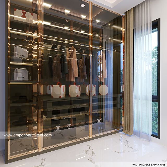 Desain Walk In Closet Rumah Modern 3 Lantai Bapak HRR di Balikpapan