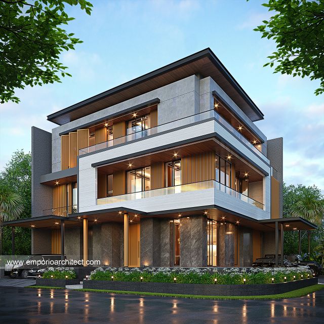 Gambar 1 Desain Rumah Modern 3 Lantai Ibu LVA 1671 di  Tangerang Selatan