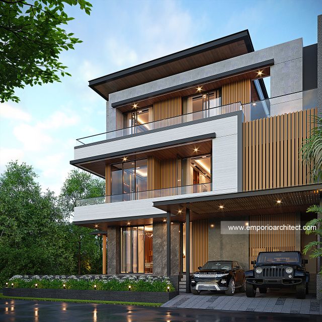 Gambar 2 Desain Rumah Modern 3 Lantai Ibu LVA 1671 di  Tangerang Selatan