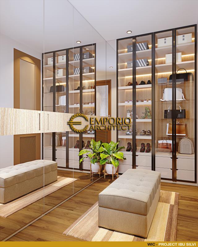 Desain Walk In Closet Rumah Modern 3 Lantai Ibu Silvi II di Surabaya