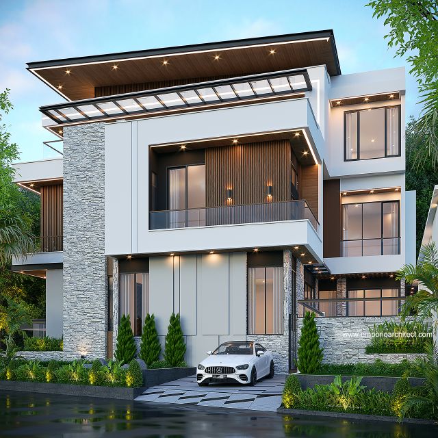 Gambar 2 Desain Rumah Modern 3 Lantai Bapak PNM di  Alam Sutera, Tangerang