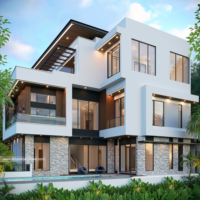 Gambar 3 Desain Rumah Modern 3 Lantai Bapak PNM di  Alam Sutera, Tangerang