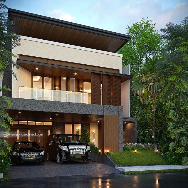 Gambar 2 Desain Rumah Modern 3 Lantai Bapak DWB di  Surabaya