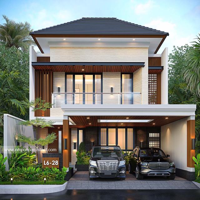 Desain Rumah Modern 3 Lantai Bapak WRD di Balikpapan - Tampak Depan