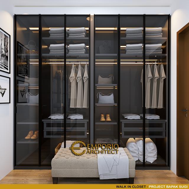 Desain Walk In Closet Rumah Modern 3 Lantai Bapak Sugi di Bekasi, Jawa Barat