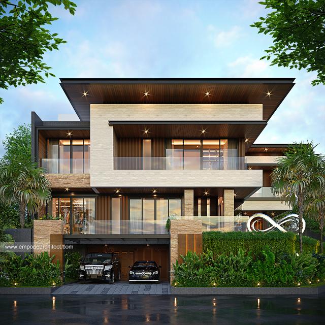 Gambar 1 Desain Rumah Modern 3 Lantai Bapak DSH 1627 di  Bekasi