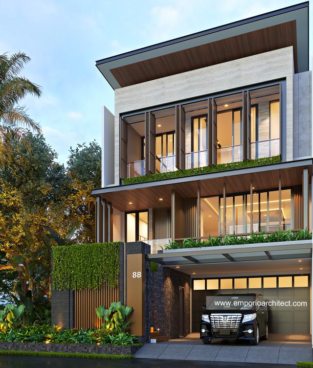 Gambar 1 Desain Rumah Modern 3 Lantai Bapak WLL 1241 di  Jakarta Barat