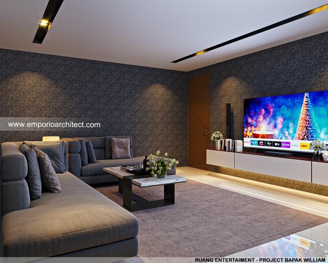 Desain Ruang Entertainment Rumah Modern 3 Lantai Bapak WLL di Jakarta Barat