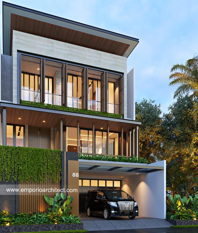 Gambar 2 Desain Rumah Modern 3 Lantai Bapak WLL 1241 di  Jakarta Barat