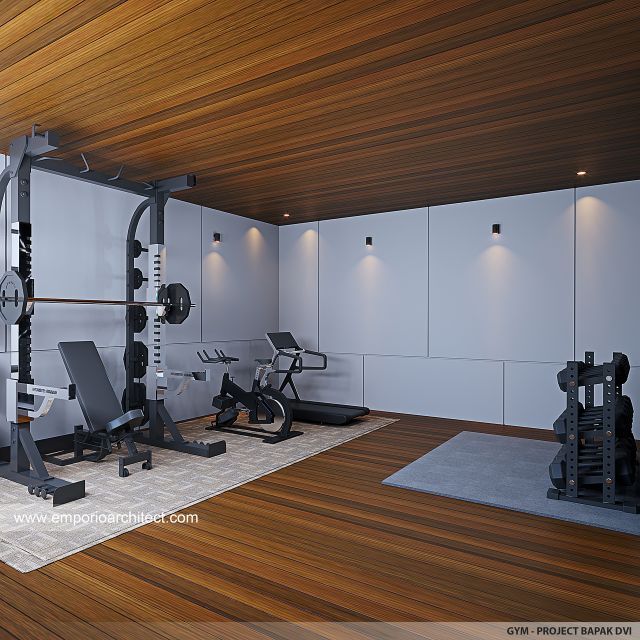 Desain Gym Rumah Modern 3 Lantai Bapak DVI di Cikarang, Bekasi