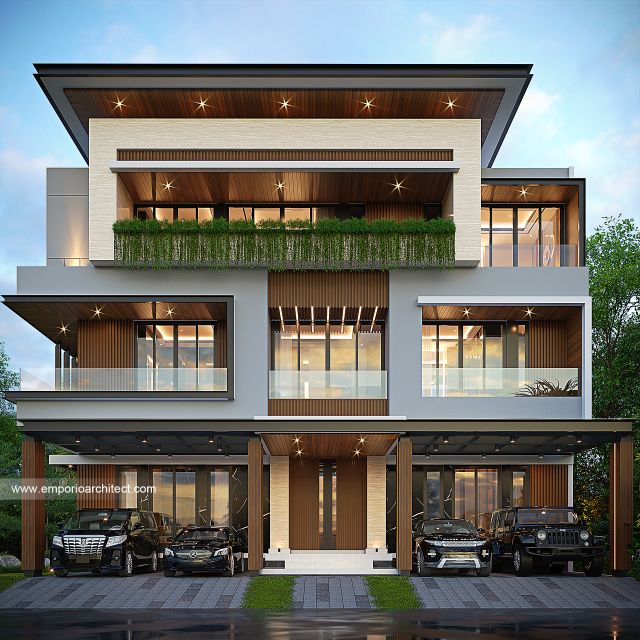 Gambar 2 Desain Rumah Modern 3 Lantai Bapak DVI 1767 di  Cikarang, Bekasi