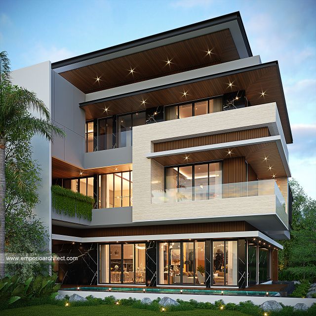 #exteriordesign - Mr. DVI 1767 Modern House 3 Floors Design - Cikarang, Bekasi - Code 38101