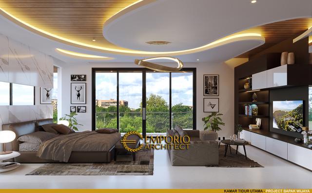 Desain Kamar Tidur Utama Rumah Modern 3 Lantai Bapak WJA di PIK, Jakarta