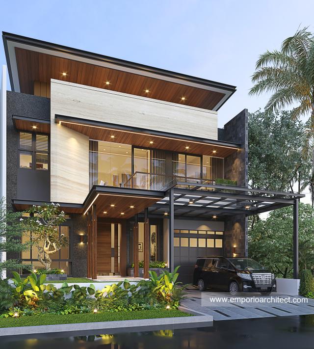 Gambar 1 Desain Rumah Modern 3 Lantai Bapak LSO 1160 di  Serpong, Tangerang Selatan