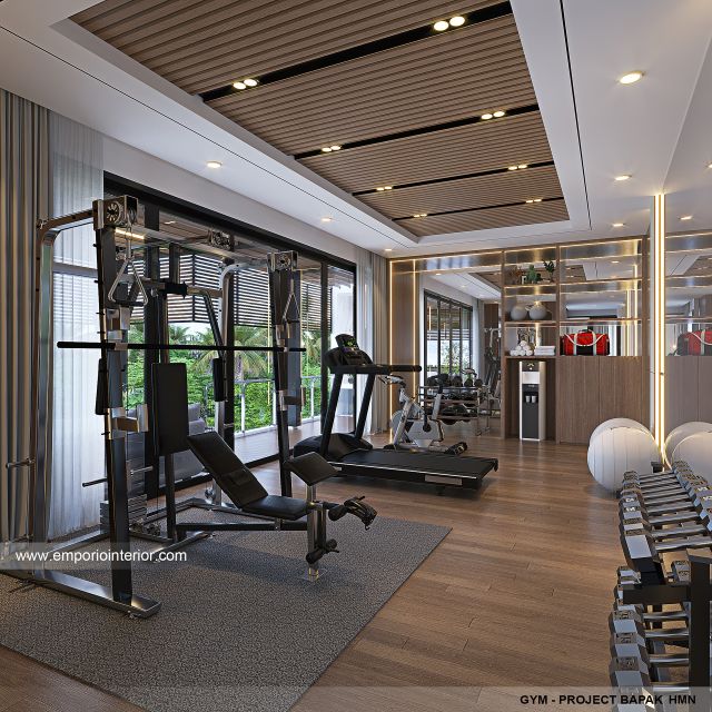 Desain Area Gym Rumah Modern 3 Lantai Bapak HMN 1605 di Samarinda