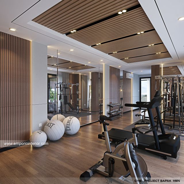 Desain Area Gym Rumah Modern 3 Lantai Bapak HMN 1605 di Samarinda