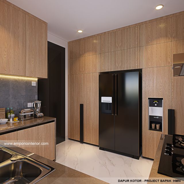 Desain Dapur Kotor Rumah Modern 3 Lantai Bapak HMN 1605 di Samarinda