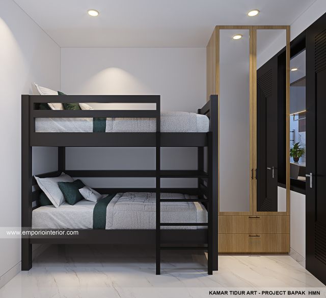 Desain Kamar Tidur ART Rumah Modern 3 Lantai Bapak HMN 1605 di Samarinda