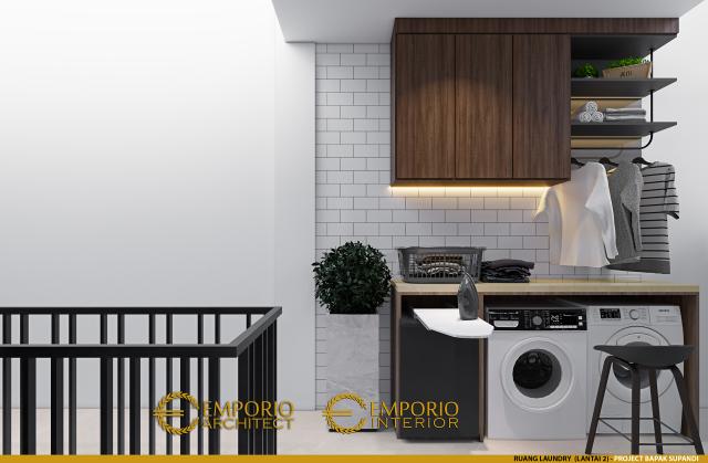 Desain Ruang Laundry Rumah Modern 3 Lantai Bapak Supandi di Jakarta