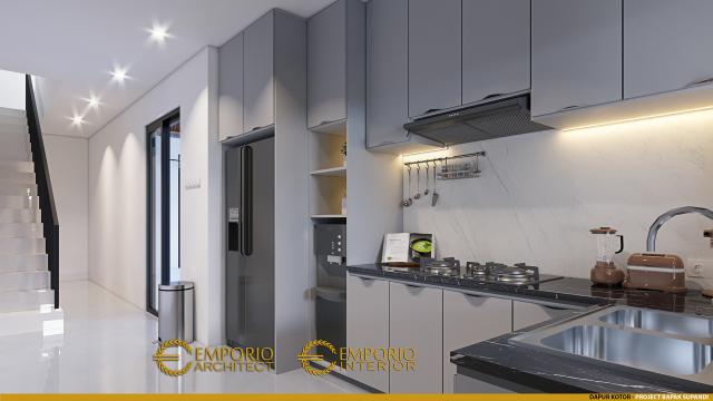 Desain Dapur Kotor Rumah Modern 3 Lantai Bapak Supandi di Jakarta