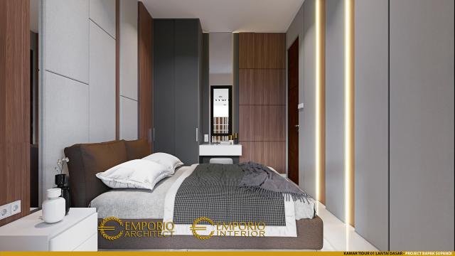 Desain Kamar Tidur 1 Lantai Dasar Rumah Modern 3 Lantai Bapak Supandi di Jakarta