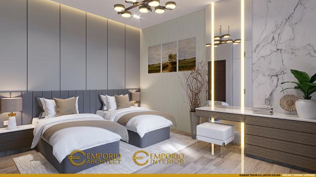 Desain Kamar Tidur 2 Lantai Dasar Rumah Modern 3 Lantai Bapak Supandi di Jakarta