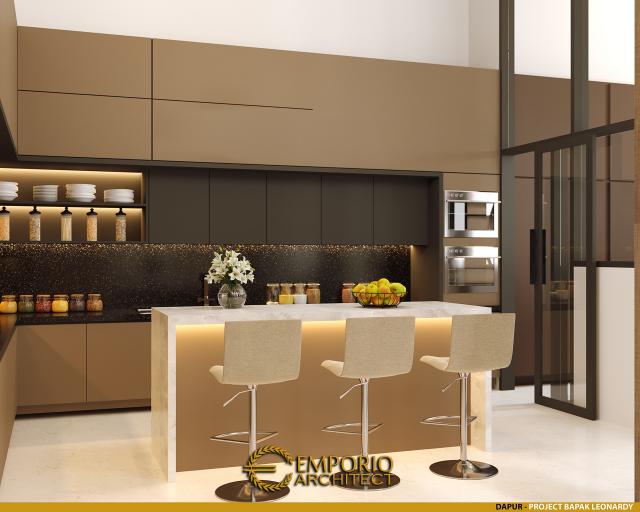 Desain Dapur Rumah Modern 3 Lantai Bapak Leonardy di Jakarta Utara