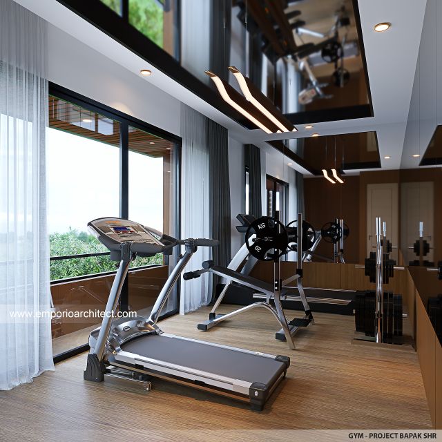 Desain Ruang Gym Rumah Modern 3 Lantai Bapak SHR di Balikpapan