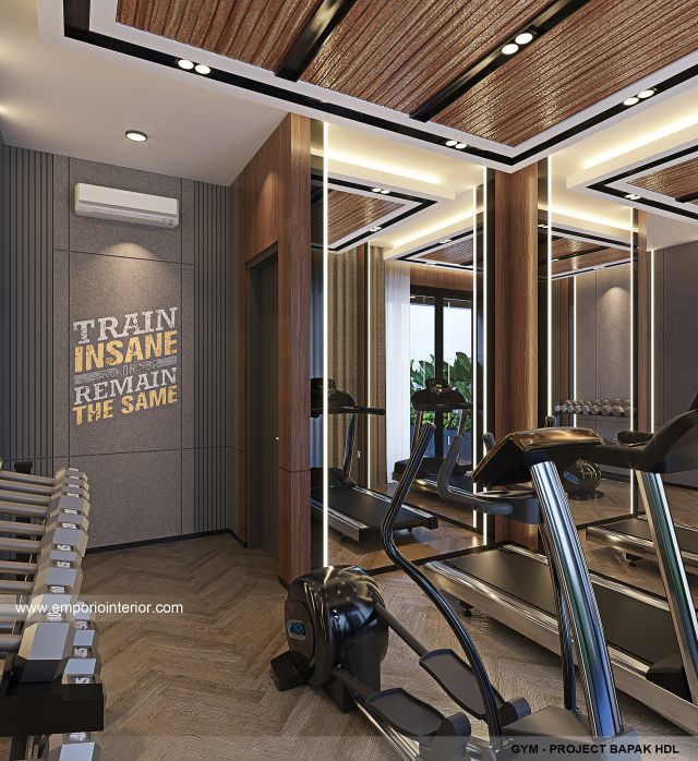 Desain Ruang Gym Rumah Modern 3 Lantai Bapak HDL di Bekasi