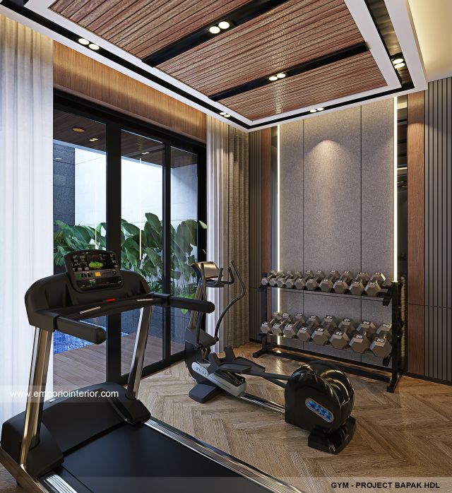 Desain Ruang Gym Rumah Modern 3 Lantai Bapak HDL di Bekasi