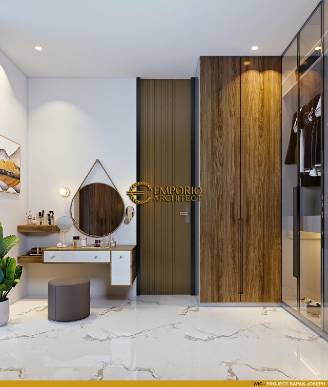 Desain Walk In Closet Rumah Modern 3 Lantai Bapak Joseph di Jakarta