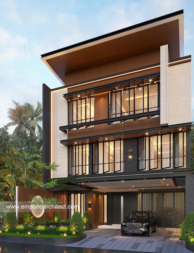 Gambar 1 Desain Rumah Modern 3 Lantai Ibu CNY di  Surabaya