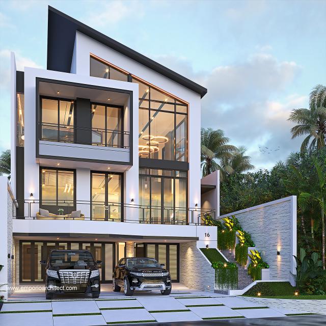 Gambar 2 Desain Rumah Modern 3 Lantai Ibu YNE 1455 di  Bogor