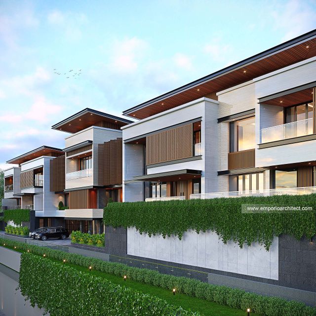 Desain Tampak Samping Rumah Modern 3 Lantai Bapak WLL di Samarinda