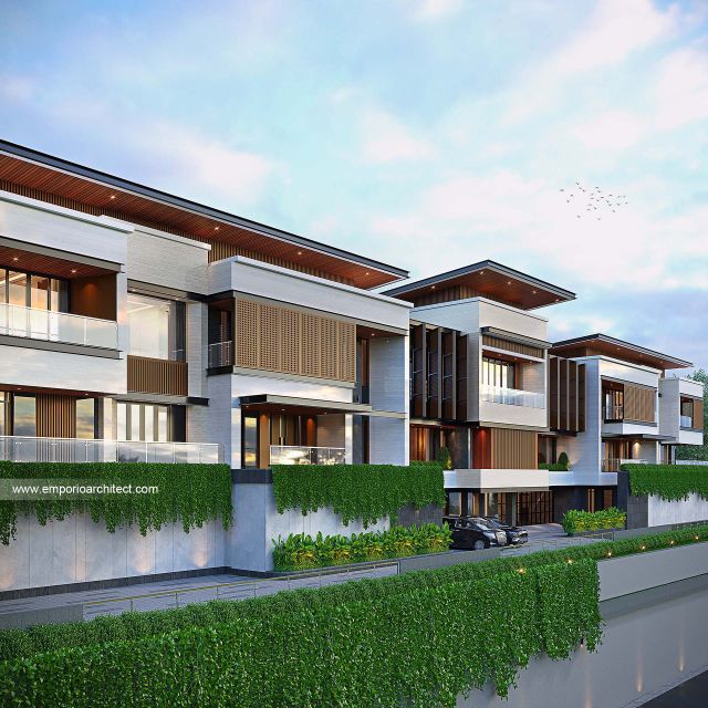 Desain Tampak Samping 2 Rumah Modern 3 Lantai Bapak WLL di Samarinda