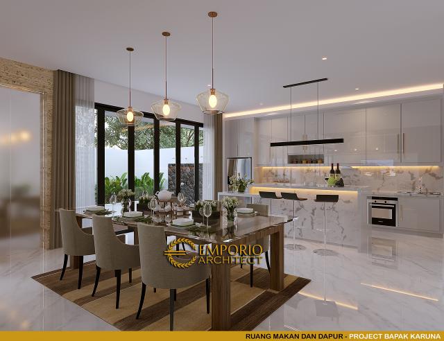 Desain Ruangn Makan dan Dapur Rumah Modern 3 Lantai Mr. K di Jakarta