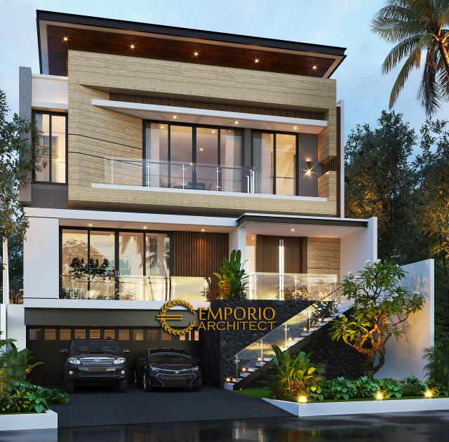 Gambar 1 Desain Rumah Modern 3 Lantai Mr. K di  Jakarta