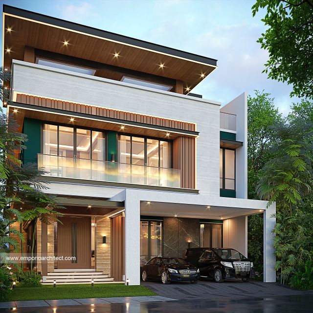 Gambar 2 Desain Rumah Modern 3 Lantai Ibu SLI 1969 di  BSD, Tangerang Selatan