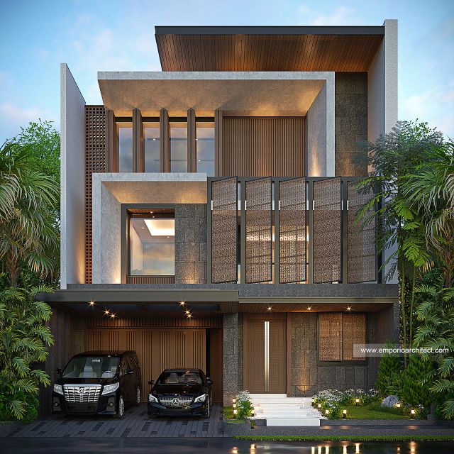 Gambar 1 Desain Rumah Modern 3 Lantai Ibu RC 1852 di  Alam Sutera, Tangerang