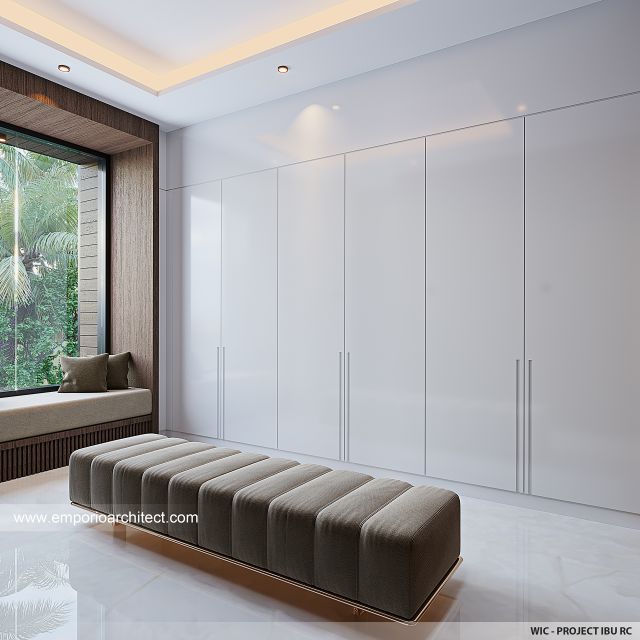 Desain Walk In Closet Rumah Modern 3 Lantai Ibu RC di Alam Sutera, Tangerang