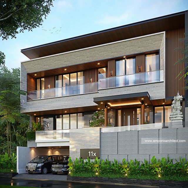 #frontviewexterior - Mr. WYN 1881 Modern House 3 Floors Design - Bali - Code 41154