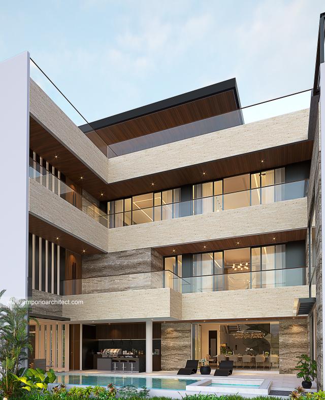 Gambar 2 Desain Rumah Modern 3 Lantai Mr. Bong Reiner di  Jakarta