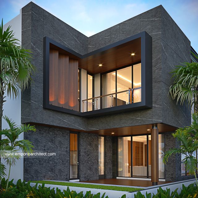 Desain Tampak Belakang Rumah Modern 3 Lantai Ibu ALN di Bali