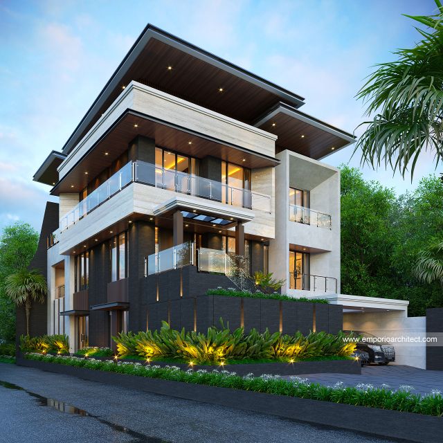 Gambar 2 Desain Rumah Modern 3 Lantai Ibu WT 1673 di  Aceh