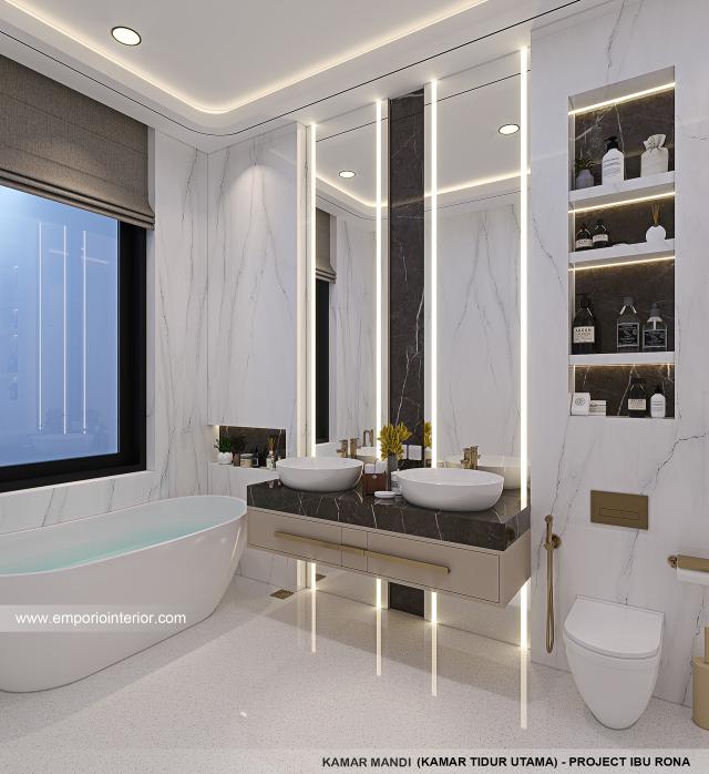 #bathroomdesign - Mrs. RN Modern House 3 Floors Design - Jambi - Code 40780